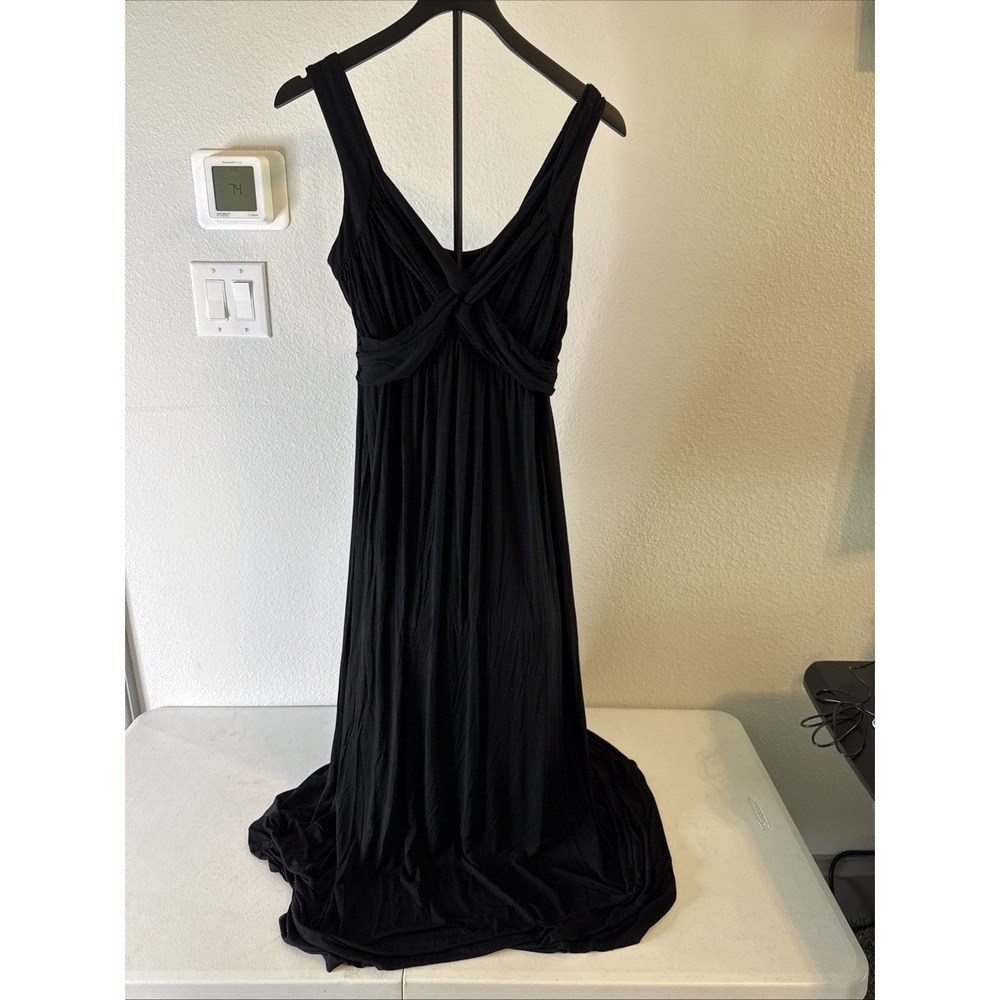 Soho‎ Street New York & Co Black Maxi TWIST FRONT DRESS Sleeveless Size M